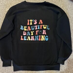 Black Smiley Face crew neck Sweatshirt